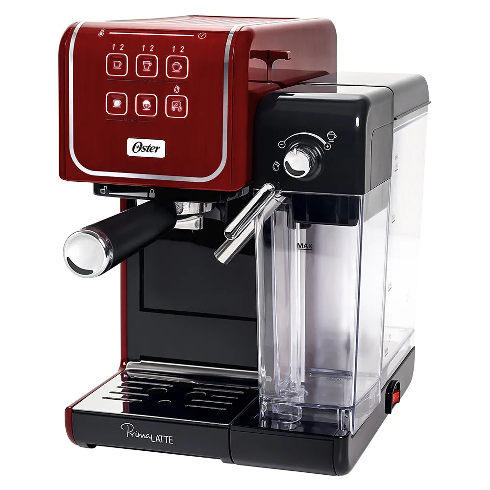 Cafeteira Espresso Oster PrimaLatte Touch Red para Cápsula, Pó e Sachê