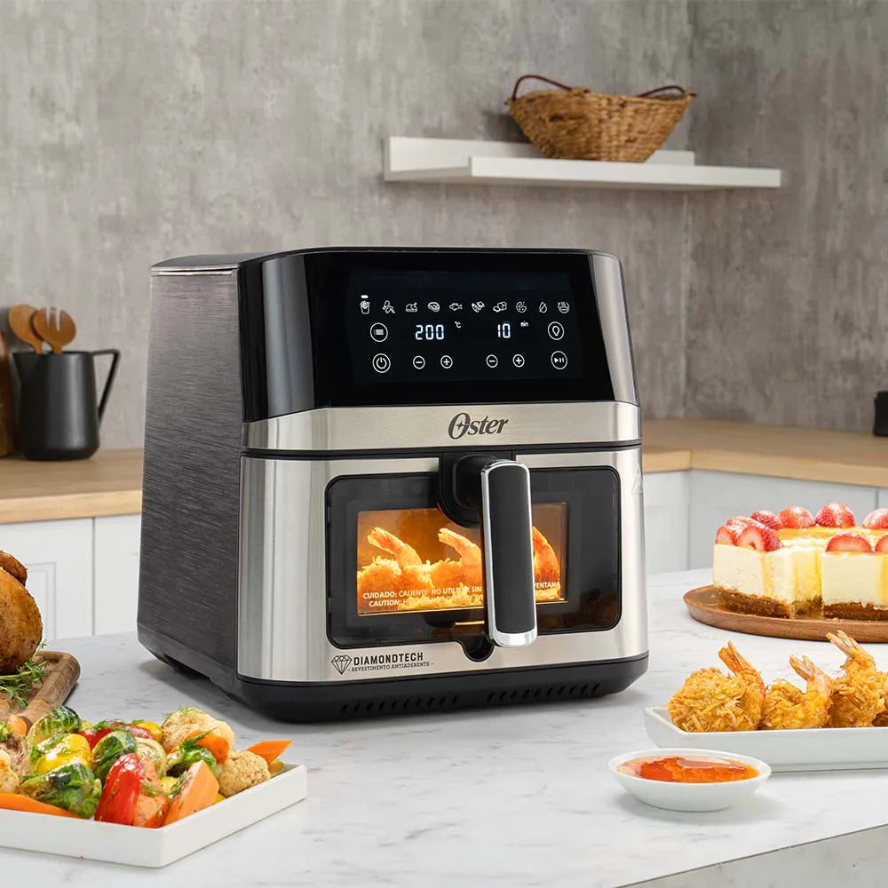 Fritadeira Inox DiamondTech Oster 7,5L com Visor Transparente