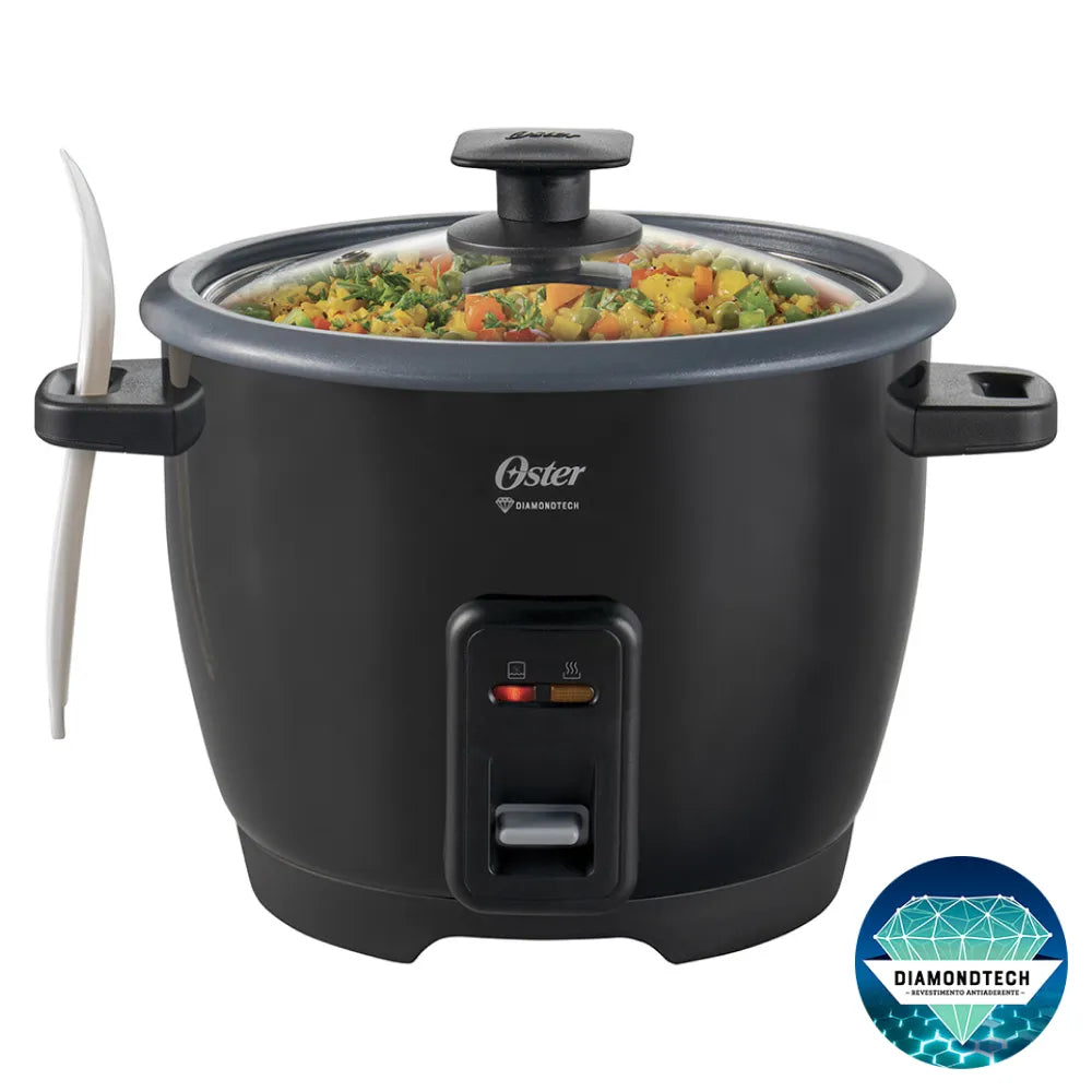Panela Elétrica de Arroz DiamondTech Oster Black 1,2L
