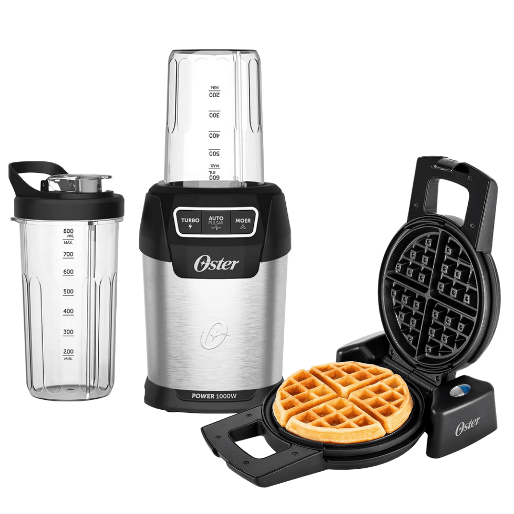 Kit Blender Ultra Power e Máquina de Waffle Oster