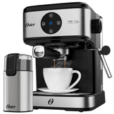 Kit Espresso Oster - Cafeteira Double e Moedor de Café Elétrico Inox