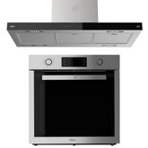 Kit Inox Coifa de Ilha 90cm e Forno de Embutir 75L - 220V