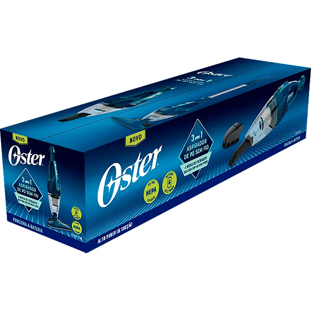 Aspirador de Pó Vertical Sem Fio Oster Blue 3 em 1 - Bateria