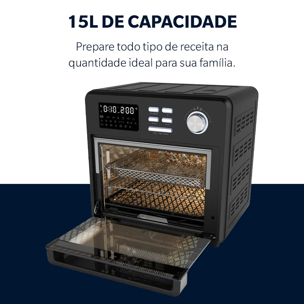 Forno e Fryer 15L Oster Multifunções Compact 10 em 1
