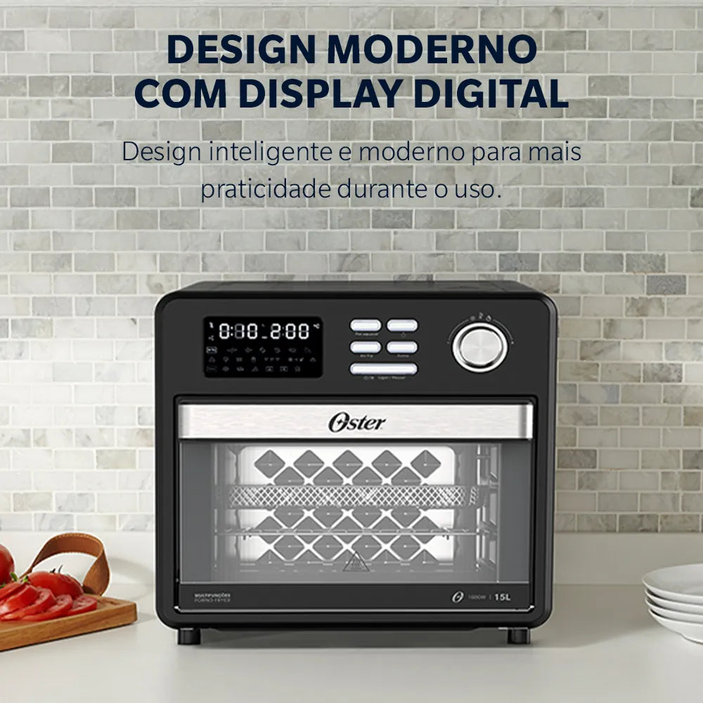 Forno e Fryer 15L Oster Multifunções Compact 10 em 1