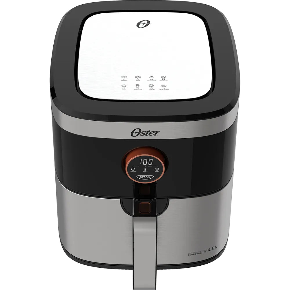 Fritadeira Sem Óleo 2 em 1 Black Inox 4,8L Oster