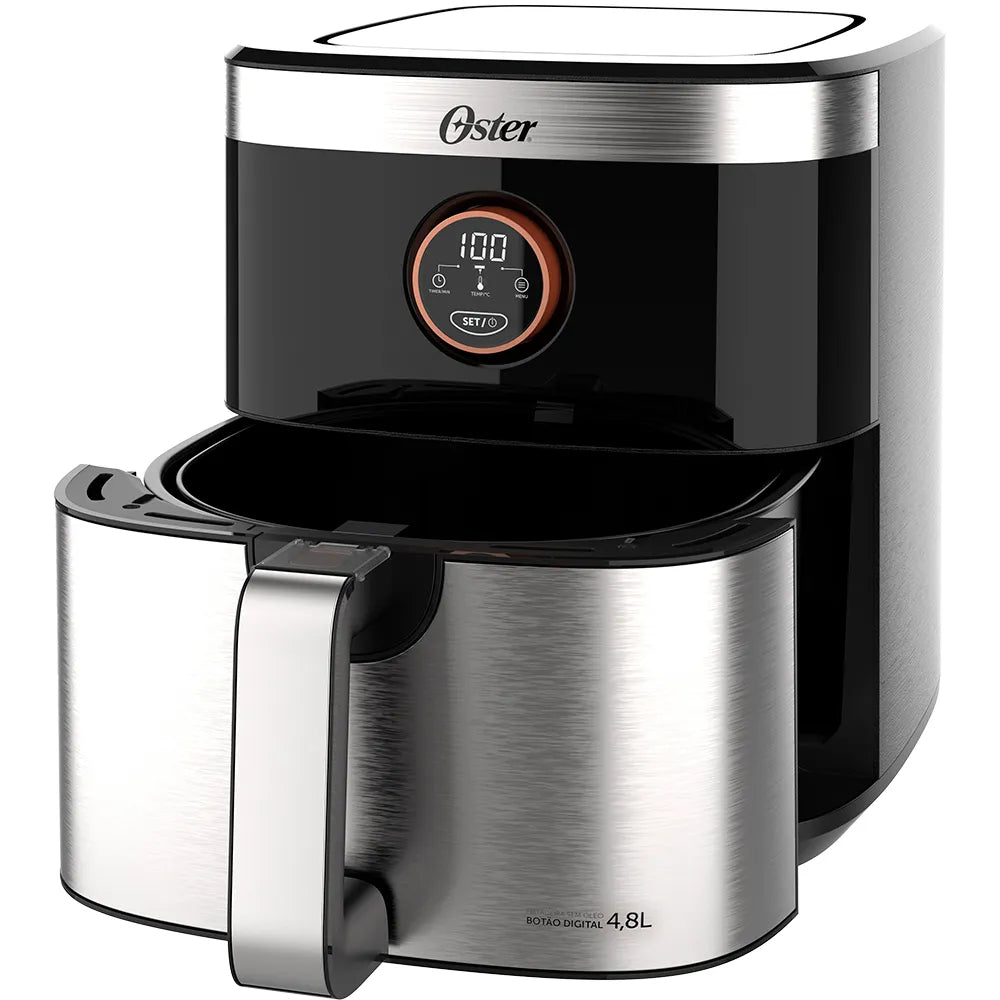 Fritadeira Sem Óleo 2 em 1 Black Inox 4,8L Oster
