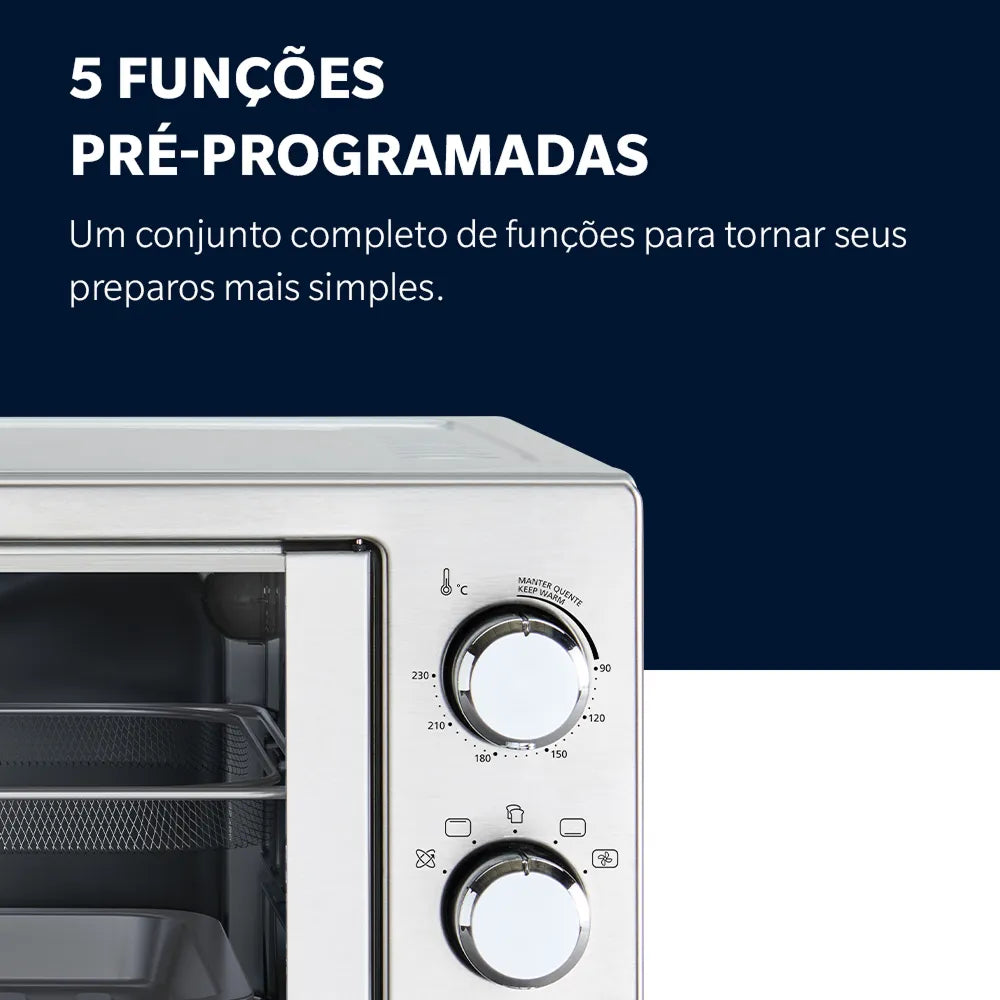 Forno e Fritadeira Sem Óleo Oster 42L French Door 2 em 1