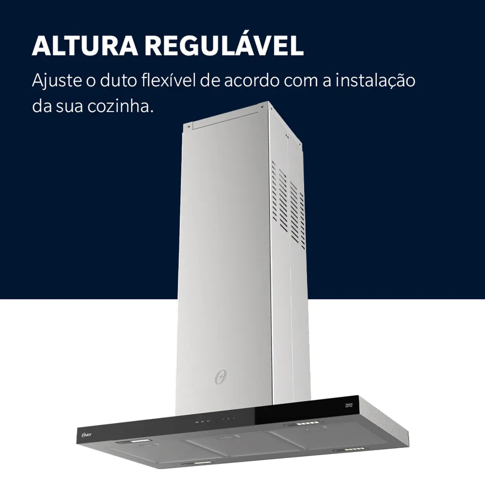 Kit Inox Coifa de Ilha 90cm e Forno de Embutir 75L - 220V
