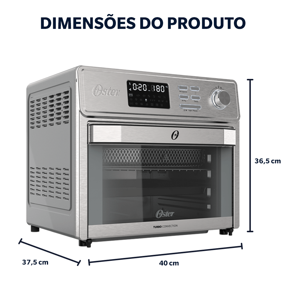 Forno e Fryer 25L Oster Multifunções 10 em 1