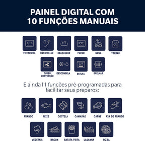 Forno e Fryer 15L Oster Multifunções Compact 10 em 1