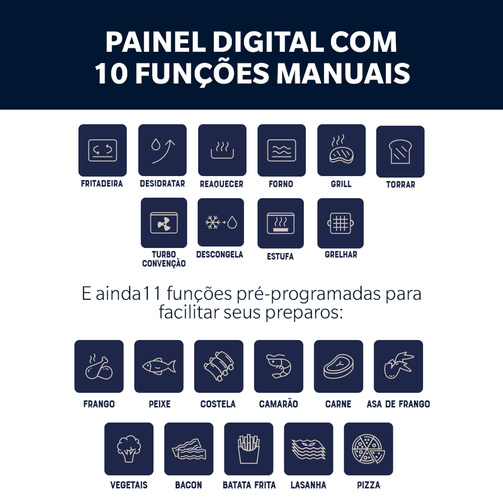 Forno e Fryer 25L Oster Multifunções 10 em 1