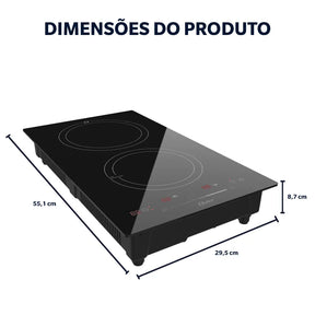 Cooktop de Indução 2 Bocas Oster Touch Screen 2 em 1