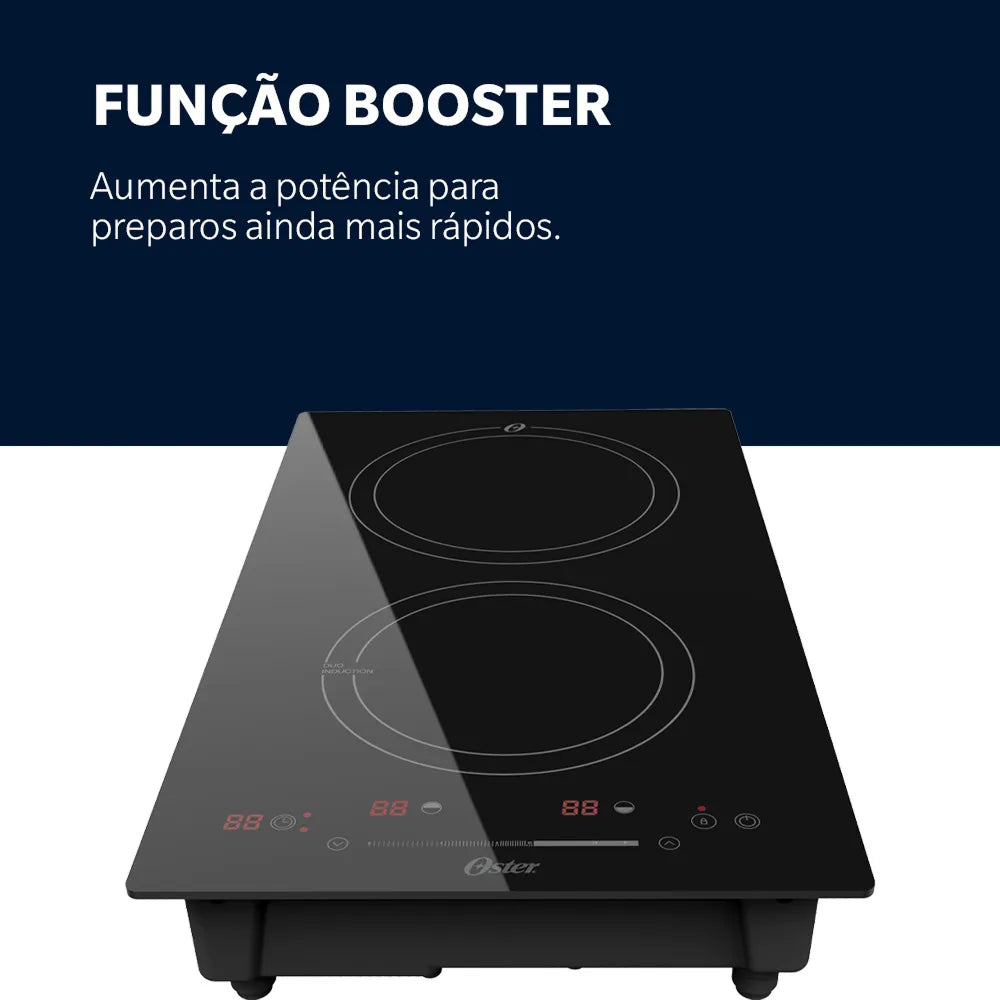 Cooktop de Indução 2 Bocas Oster Touch Screen 2 em 1