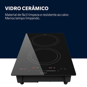 Cooktop de Indução 2 Bocas Oster Touch Screen 2 em 1
