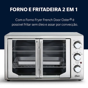 Forno e Fritadeira Sem Óleo Oster 42L French Door 2 em 1