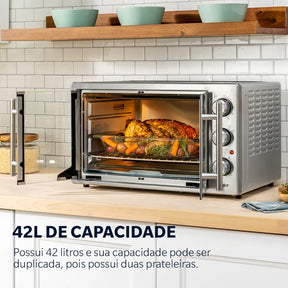 Forno e Fritadeira Sem Óleo Oster 42L French Door 2 em 1