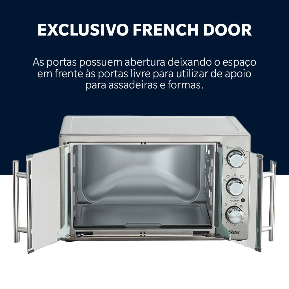 Forno e Fritadeira Sem Óleo Oster 42L French Door 2 em 1