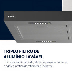 Kit Inox Coifa de Ilha 90cm e Forno de Embutir 75L - 220V